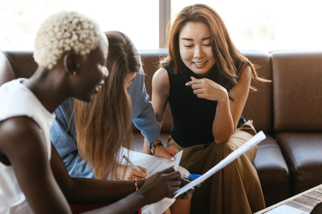 female accountants having a fun meeting