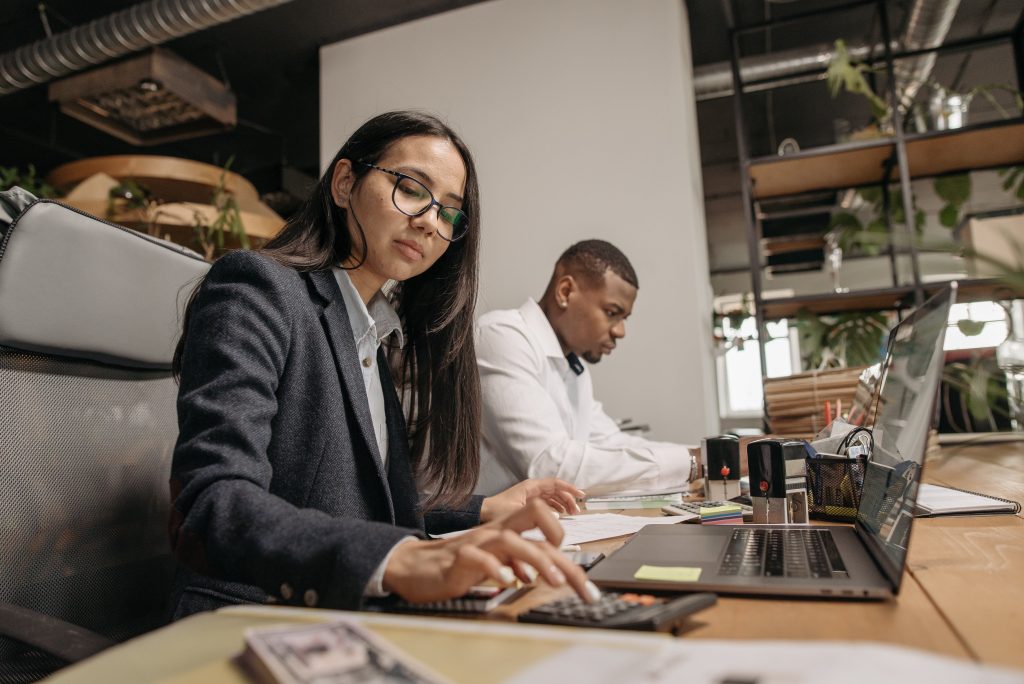 male and female accountants working